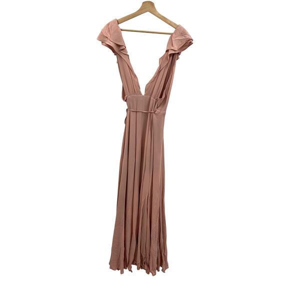 Reformation blush rose pink ruffle wrap maxi dress - Picture 5 of 10
